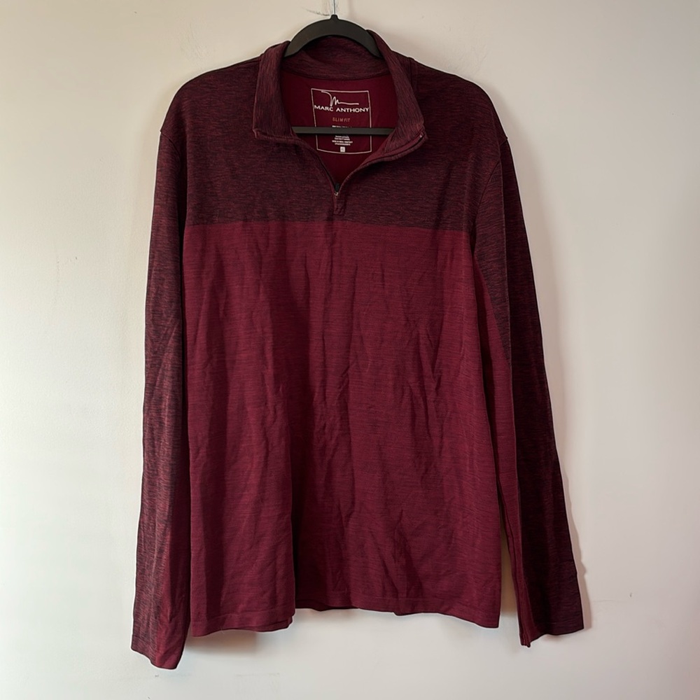 Marc Anthony slim fit long sleeve pullover in a maroon color size XL